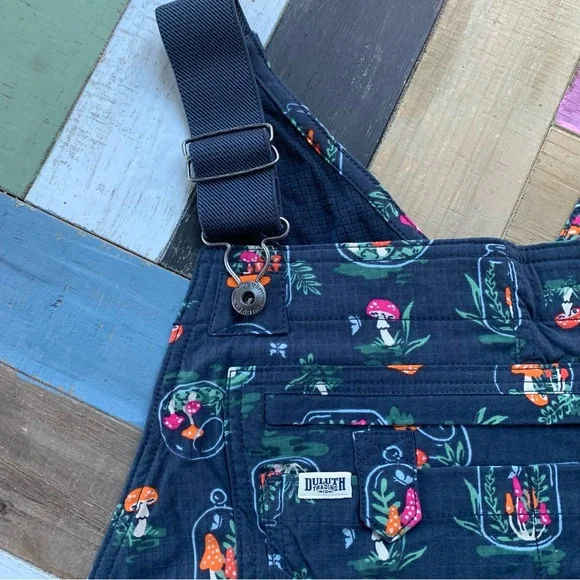 NWT Duluth Heirloom Gardening Lined Bib Overalls  Mushroom Terrarium XL x31”L - Picture 2 of 12